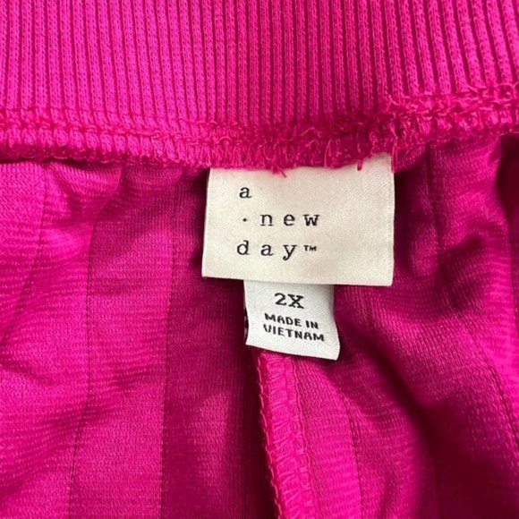 A New Day Pink Ribbed Sweatpants Joggers  With Pockets Size 2X - Picture 5 of 9